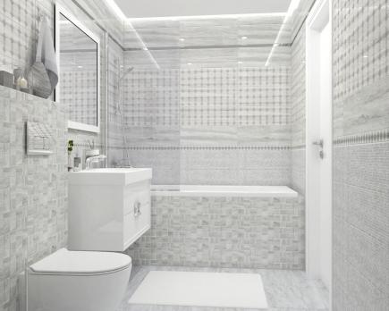 Glossy декор мозаичный серый Плитка настенная 20х60 см