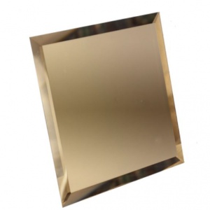 Зеркальные бронзовые квадратные плитки с фацетом 10 мм.