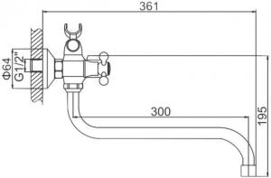 Ledeme L2320 Смеситель для  ванны_1